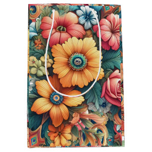 Prachtig boeket bloemen medium cadeauzakje