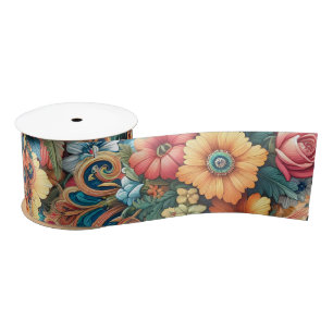 Prachtig boeket bloemen satijnen lint