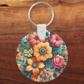 Prachtig boeket bloemen sleutelhanger (Voorkant)