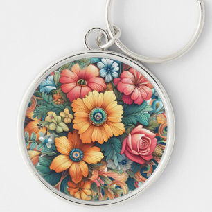 Prachtig boeket bloemen sleutelhanger