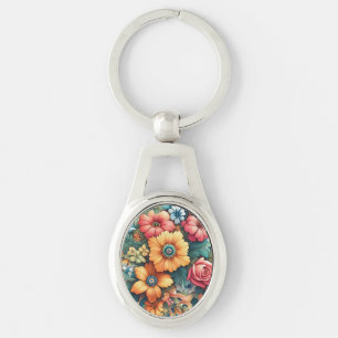 Prachtig boeket bloemen sleutelhanger