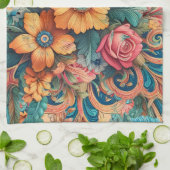 Prachtig boeket bloemen theedoek (Gevouwen)