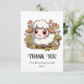 Prachtig boerenerf schaap Baby shower Bedankkaart (Staand voorkant)
