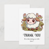 Prachtig boerenerf schaap Baby shower Bedankkaart (Voorkant / Achterkant)