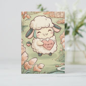 Prachtig boerenerf schaap bedankkaart (Staand voorkant)