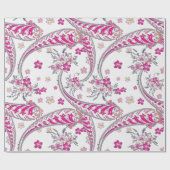 Prachtig Bohemian Paisley Roze Kunstontwerp Cadeaupapier (Vlak)