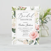Prachtig Boho blush bloemengroen Vrijgezellenfeest Kaart (Staand voorkant)