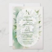 Prachtig Boho Doorschijnend Ovaal Uitbundig Groen Kaart (Voorkant)