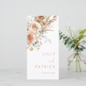 Prachtig Boho Floral huwelijksprogramma (Staand voorkant)