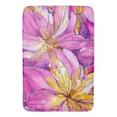 Prachtig Boho roze en gouden bloemmotief Badmat (Voorkant Verticaal)