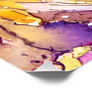 Prachtig Boho roze en gouden bloemmotief Perfect Poster