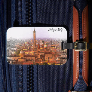 Prachtig Bologna Italië Panorama Uitzicht Bagagelabel