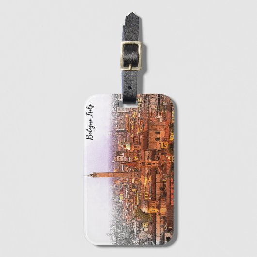 Prachtig Bologna Italië Panorama Uitzicht Bagagelabel (Voorkant (verticaal))