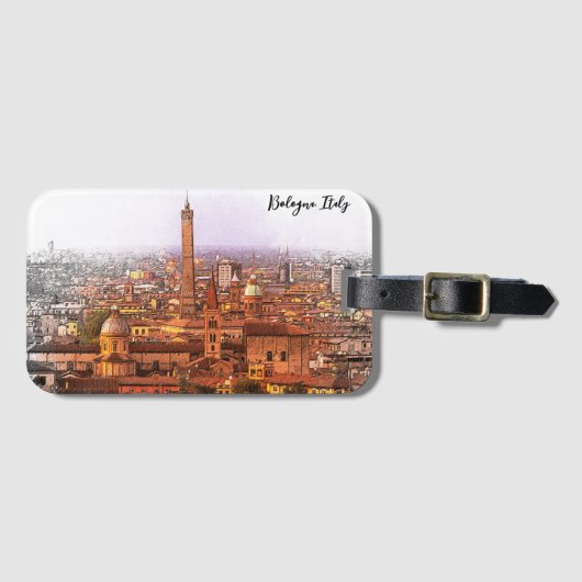 Prachtig Bologna Italië Panorama Uitzicht Bagagelabel (Voorkant (horizontaal))