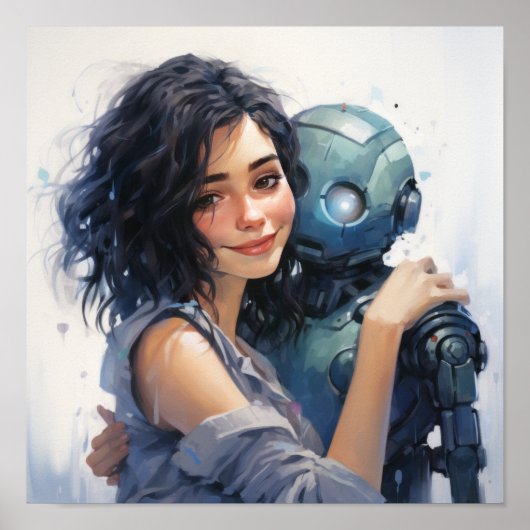 Prachtig Bord aquarel portret van een 16-jarige Poster (Voorkant)