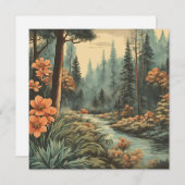 Prachtig bos rivierlandschap feestdagenkaart (Voorkant / Achterkant)