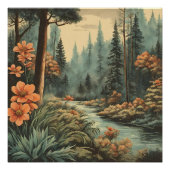 Prachtig bos rivierlandschap perfect poster (Voorkant)