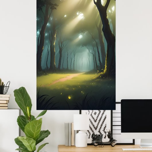 Prachtig bospad poster (Thuiskantoor)