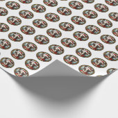 Prachtig Boston Terrier Hond Kerstpatroon Cadeaupapier (Hoek)