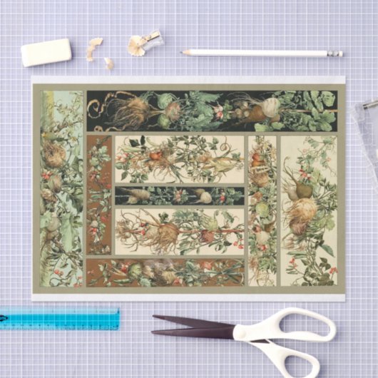 Prachtig botanisch weefselpapier tissuepapier (Craft)