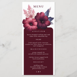 Prachtig Bourgogne & Blush Roze Magnolia Diner Menu