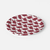 Prachtig Bourgondië en wit Afstuderen Papieren Bordje (Gekanteld)