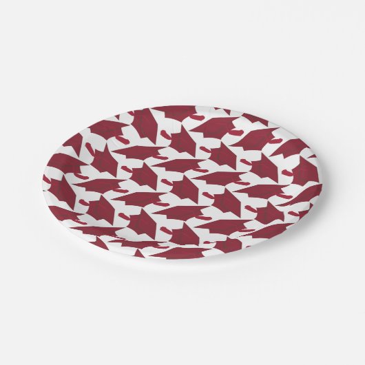 Prachtig Bourgondië en wit Afstuderen Papieren Bordje (Gekanteld)