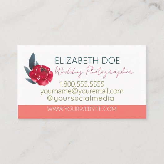 Prachtig Bright Floral Visitekaartje (Achterkant)