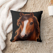 Prachtig, bruin paard met witte bles kussen (Deken)