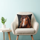 Prachtig, bruin paard met witte bles kussen (Stoel)