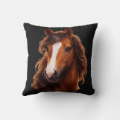 Prachtig, bruin paard met witte bles kussen (Achterkant)