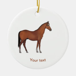 Prachtig bruin paard staand personaliseren keramisch ornament