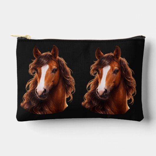 Prachtig, bruine paard met wit etui (Voorkant)