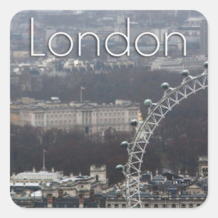 Prachtig! Buckingham Palace Millennium Wheel Vierkante Sticker