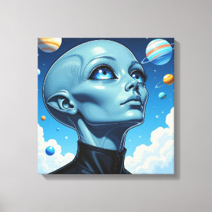 Prachtig buitenaards wezen canvas afdruk