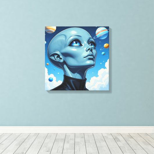 Prachtig buitenaards wezen canvas afdruk (Insitu (Houten vloer))