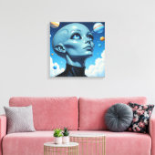 Prachtig buitenaards wezen canvas afdruk (Insitu (Woonkamer))