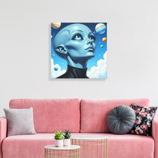 Prachtig buitenaards wezen canvas afdruk (Insitu (Woonkamer))