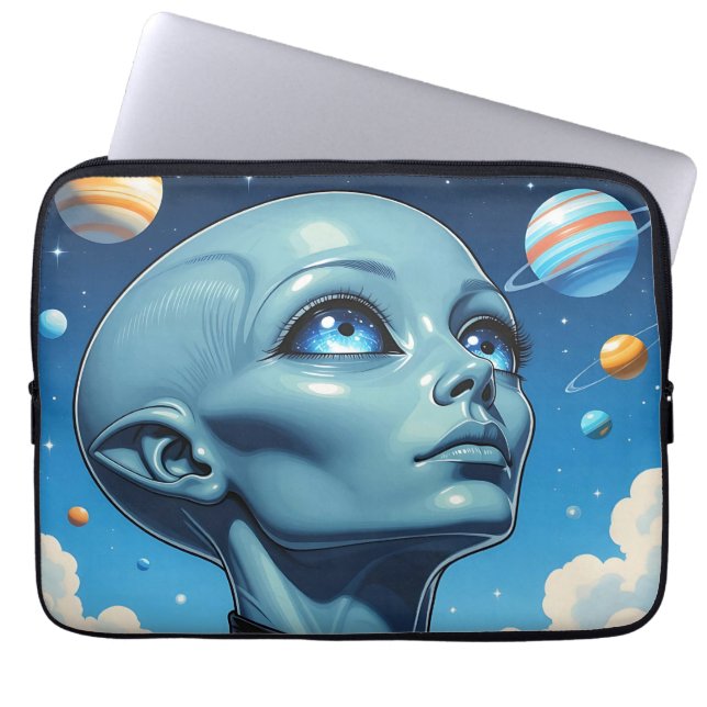 Prachtig buitenaards wezen laptop sleeve (Voorkant)