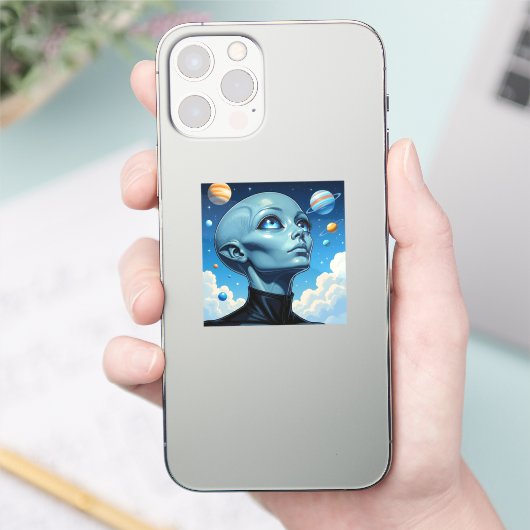 Prachtig buitenaards wezen sticker (Telefoon)