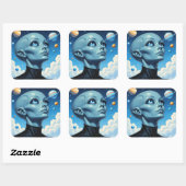 Prachtig buitenaards wezen vierkante sticker (Vel)