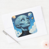 Prachtig buitenaards wezen vierkante sticker (Envelop)