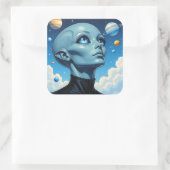 Prachtig buitenaards wezen vierkante sticker (Tas)