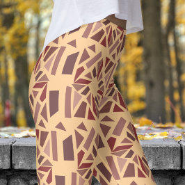 Prachtig Burleywood wit mozaïek patroon Leggings