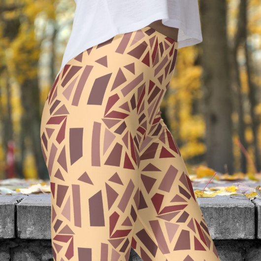 Prachtig Burleywood wit mozaïek patroon Leggings