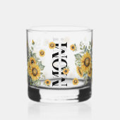 Prachtig cadeau voor moeder Waterverf zonnebloem b Whisky Glas (Achterkant)