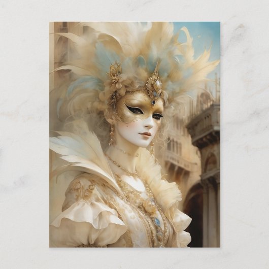 Prachtig carnavalsmasker van Venetië Briefkaart (Voorkant)