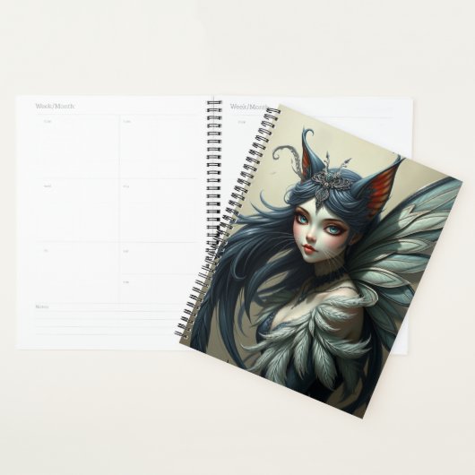 Prachtig Cat Fairy portret Planner (Display)