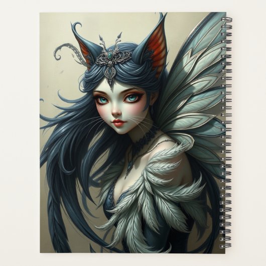 Prachtig Cat Fairy portret Planner (Achterkant)