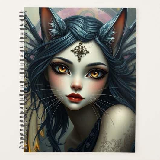 Prachtig Cat Fairy portret Planner (Voorkant)
